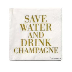 Bloomingville Servilletas Save Water, Set De 20