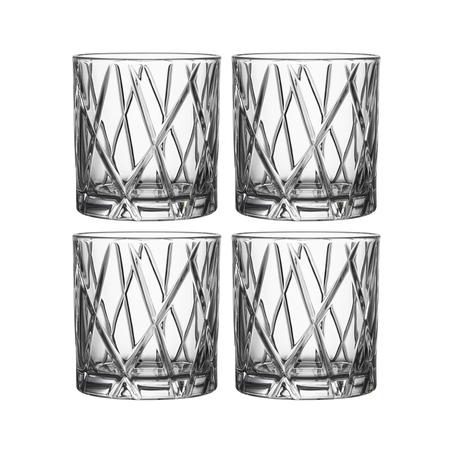 Orrefors 4 Vasos City Double Old Fashioned 3 Orrefors 4 Vasos City Double Old Fashioned