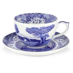 Spode Taza Jumbo Y Platillo Blue Italian