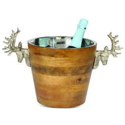 Enfriador De Botellas Huntsman Ciervo Madera Mango