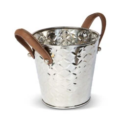 Enfriador De Botellas Vino French Fleur Con Asas De Cuero