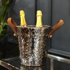 Enfriador De Botellas Vino French Fleur Con Asas De Cuero -Vajilla Tienda 40691 01 03 15fc191718