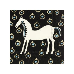 Marimekko Set De 20 Servilletas Musta Tamma