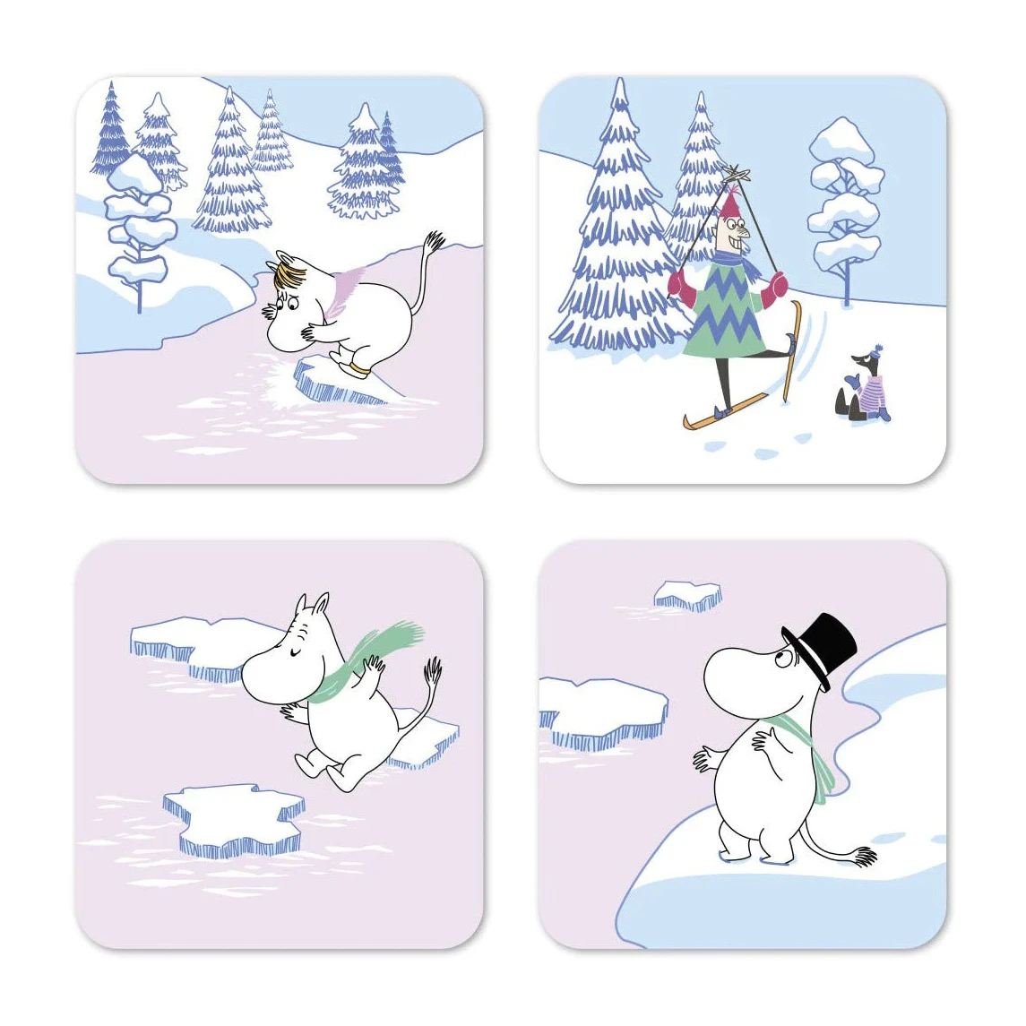 4 Posavasos Moomin Winter 2022 9x9 Cm 3 4 Posavasos Moomin Winter 2022 9x9 Cm